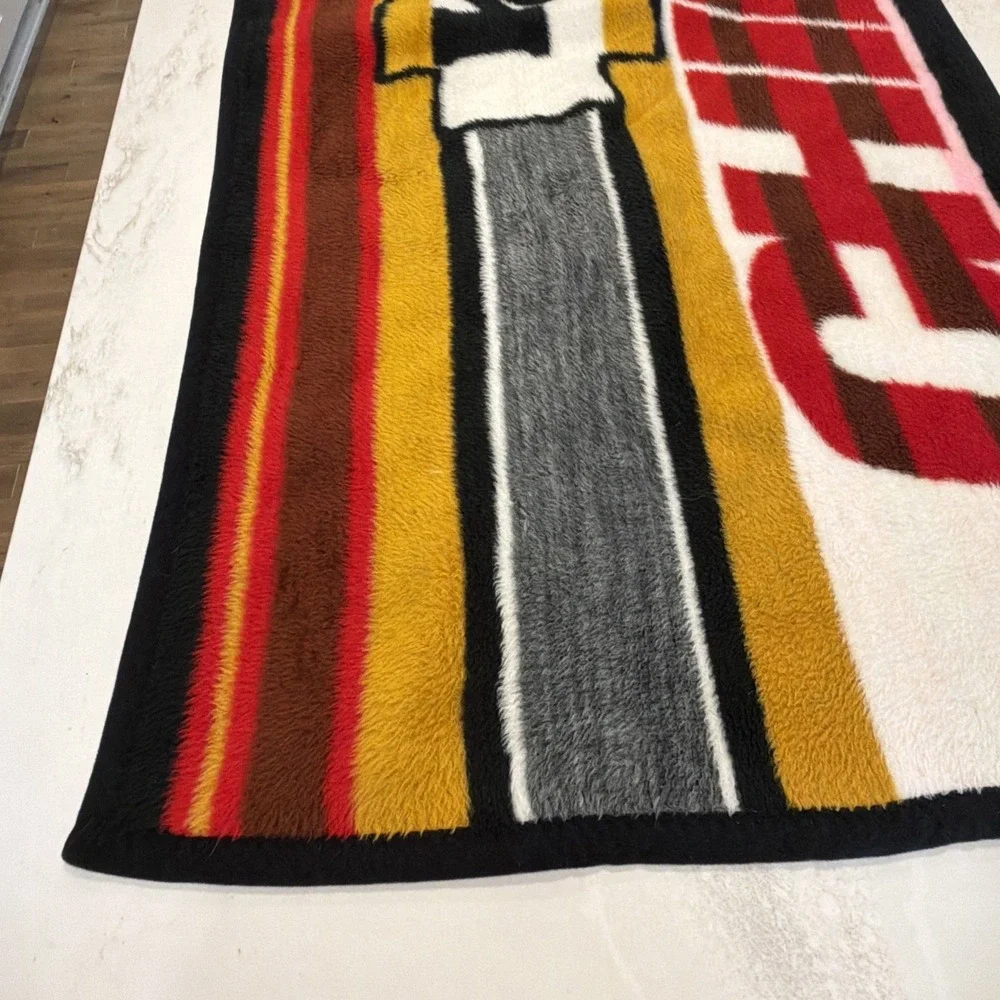 Vintage Kansas City Chiefs San Marcos Rylex Throw Stadium Lap Blanket 59 X 30